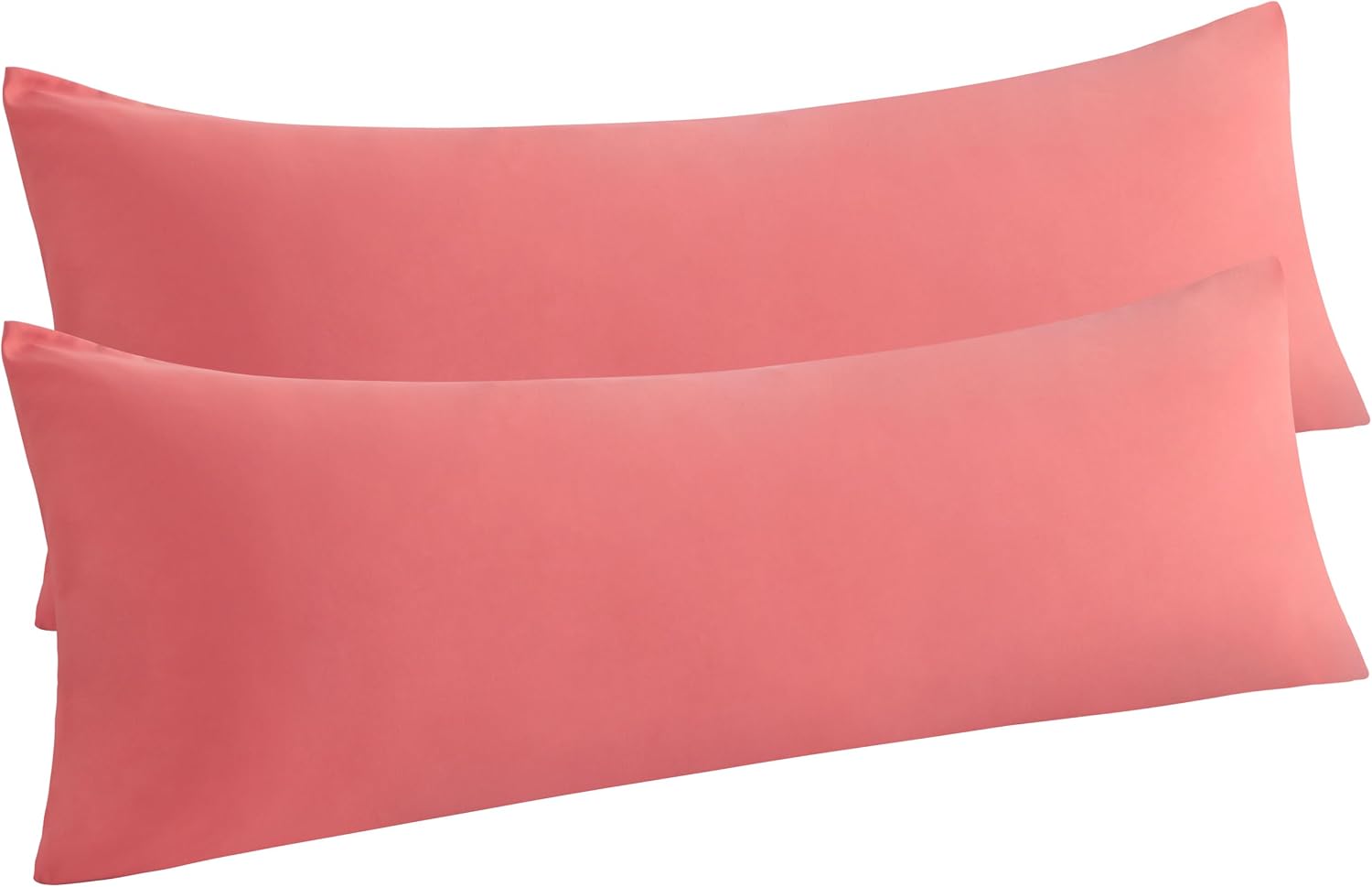 Ntbay 2 Pack Body Pillowcases, Coral Pink, Microfiber, 20x54 Inches, Soft, Wrinkle, Fade Resistant, Envelope Closure 2 Pack Pink