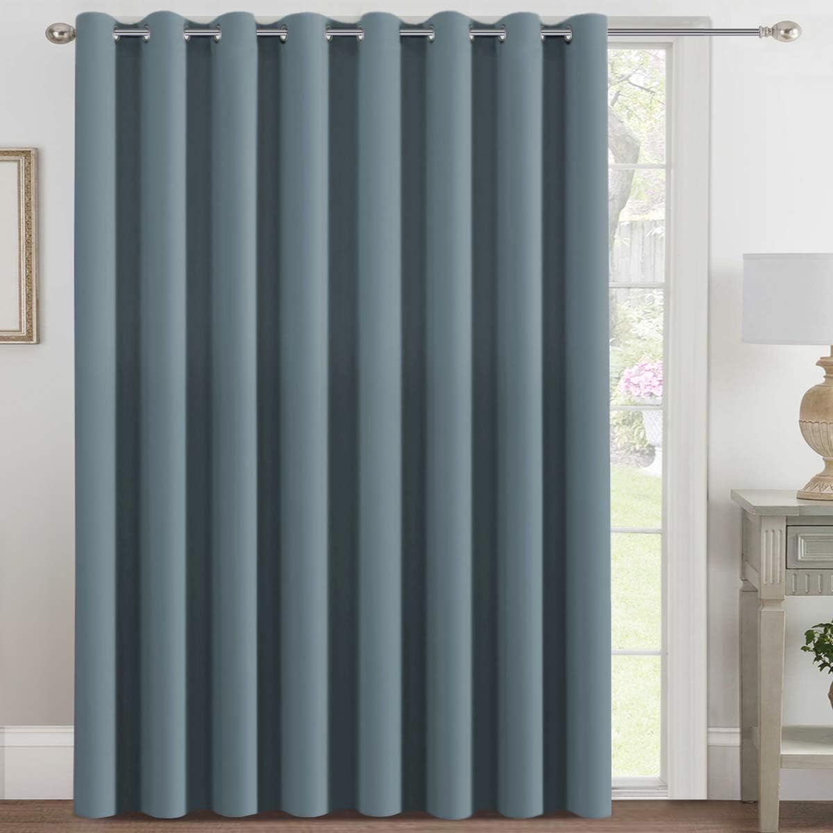 H.VERSAILTEX Blackout Patio Curtains 100x84 Inches for Sliding Door Extral Wide Blackout Curtain Panels Thermal Insulated Room…