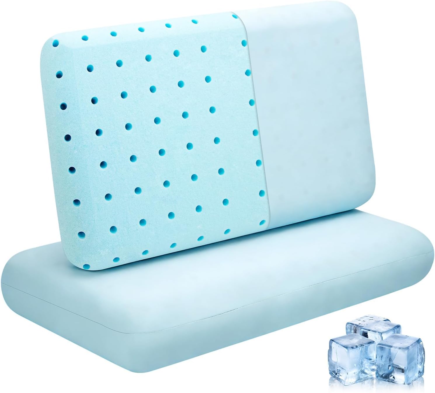 Sycoodeal HIMOON Cooling Memory Foam Pillow, Bed Pillow for Sleeping, Queen Size, Breathable Memory Foam, Support with Washable Cover for B…