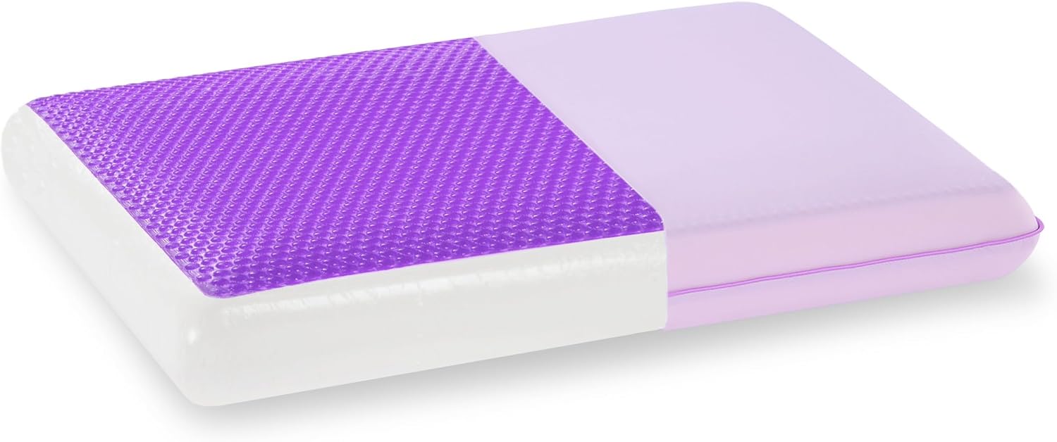 Gelsea Cooling Gel Memory Foam Pillow - Reversible Design, Neck Support for Side, Back, Stomach Sleepers, Standard Size, Removable & Machin…