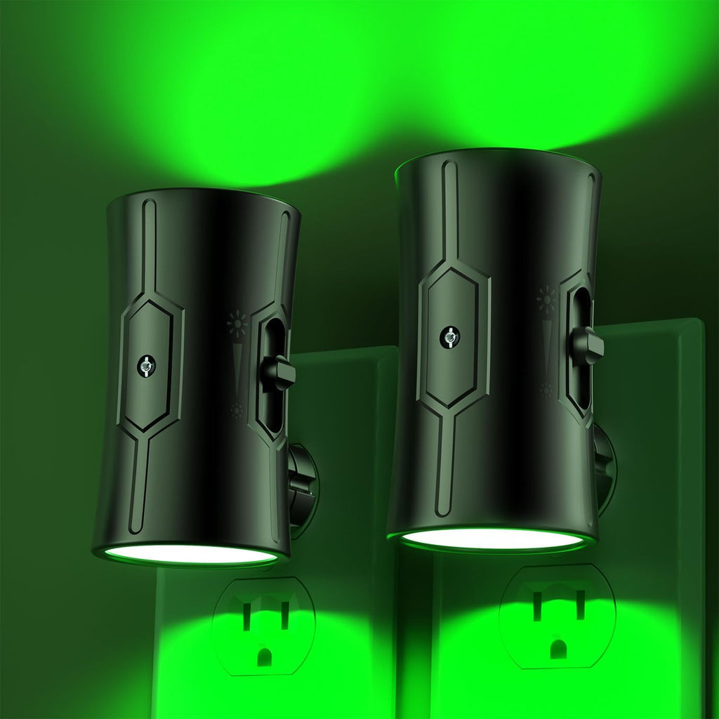 Sujeet LED Night Light, Night Lights Plug into Wall, Dusk to Dawn Sensor, 0-100LM Adjustable Brightness, Green Nightlight, Dimmable Night L…