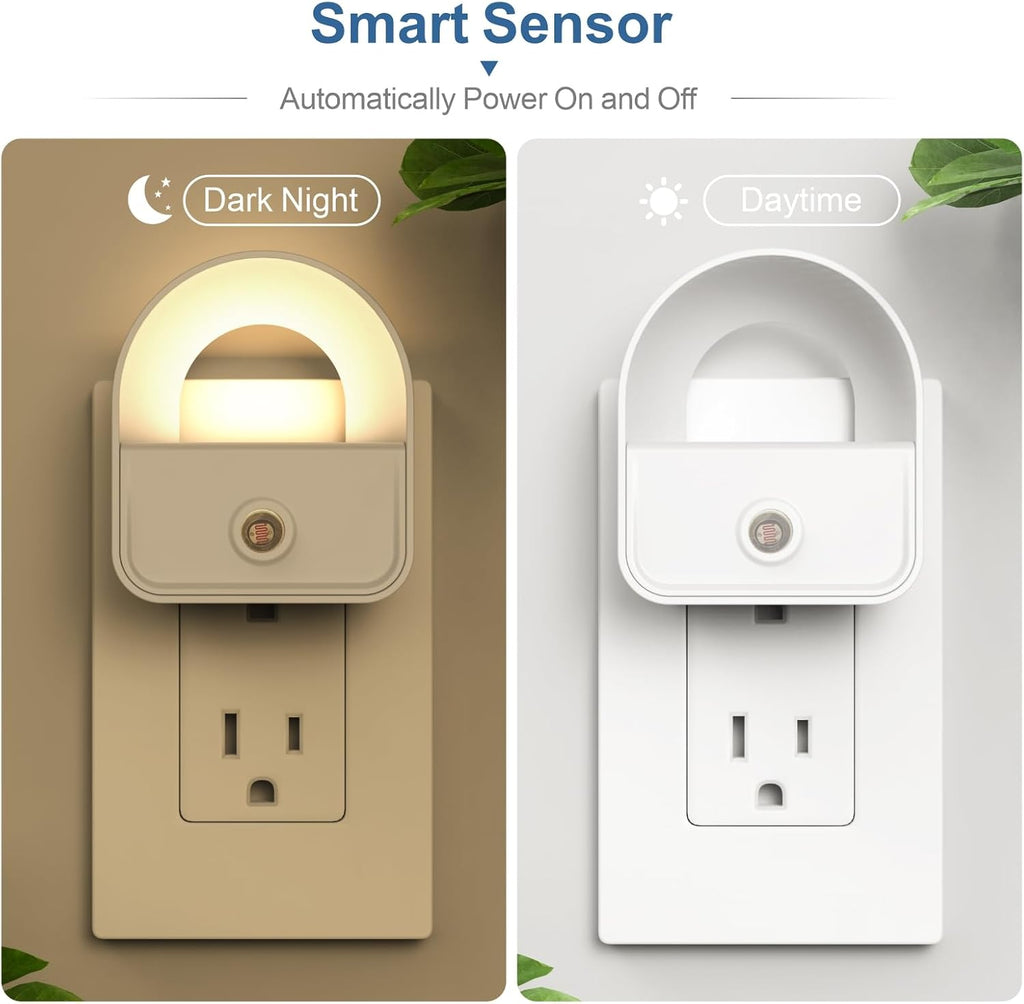 LED Night Light Plug into Wall, Nightlights with Smart Dusk toDawn Sensor, Night Light Suitable for Bedroom, Bathroom, Hallway, Kitchen…