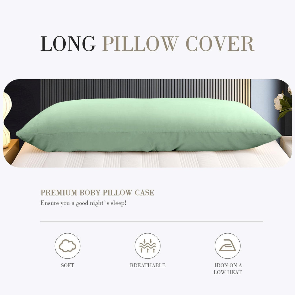 WishSmile Body Cooling Pillowcase Long Pillow Case Breathable Cool Silky Soft Rayon Derived from Bamboo Fabric, Hair and Skin Friendly, Jad…