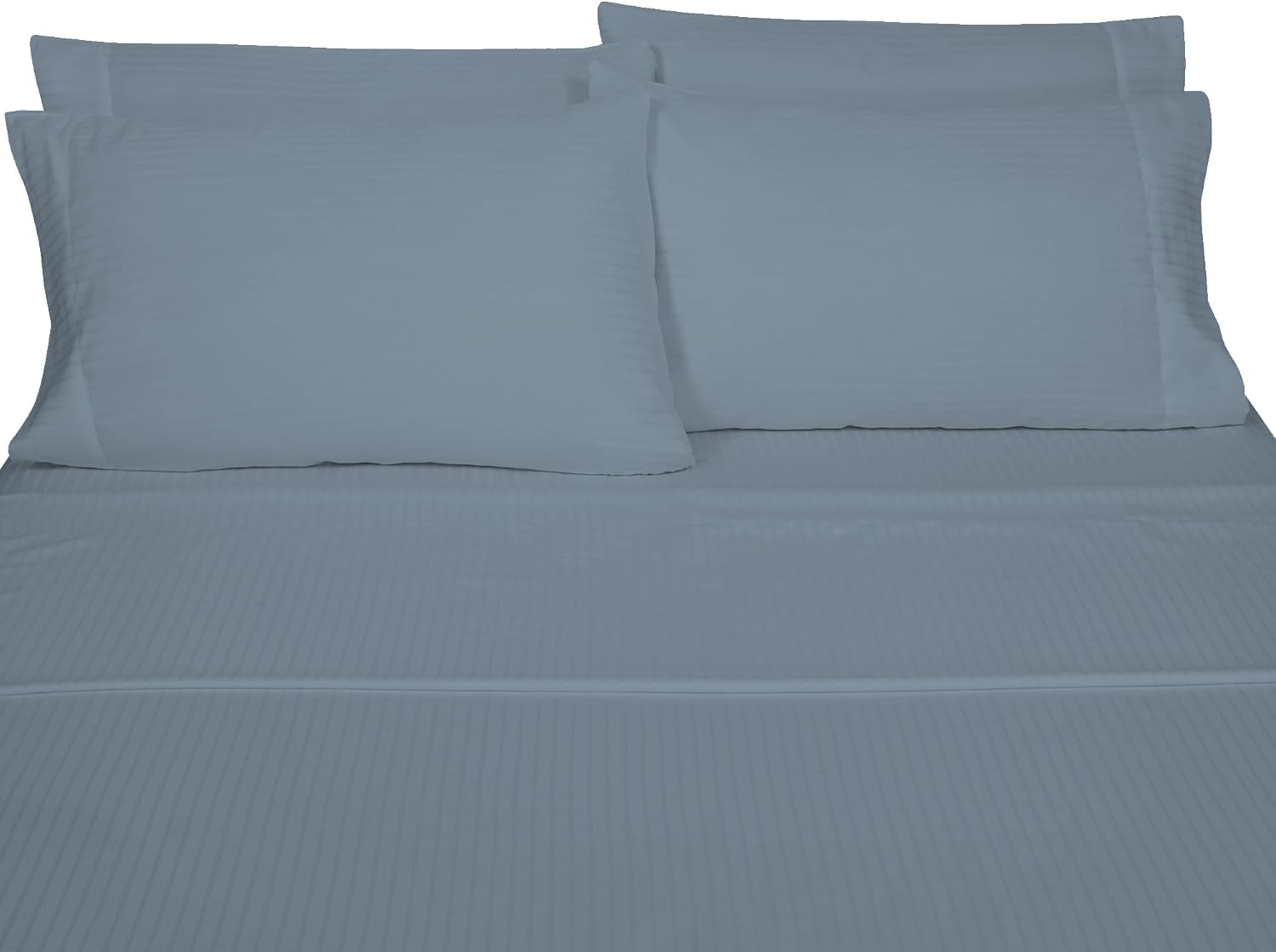 Royalelinens ROYALE LINENS 1500 Thread Count Poly/Cotton Sateen Dobby StripeSheet Set - 1 Fitted, 1 Flat, 4 Pillow Cases -Soft Cool & Crisp…