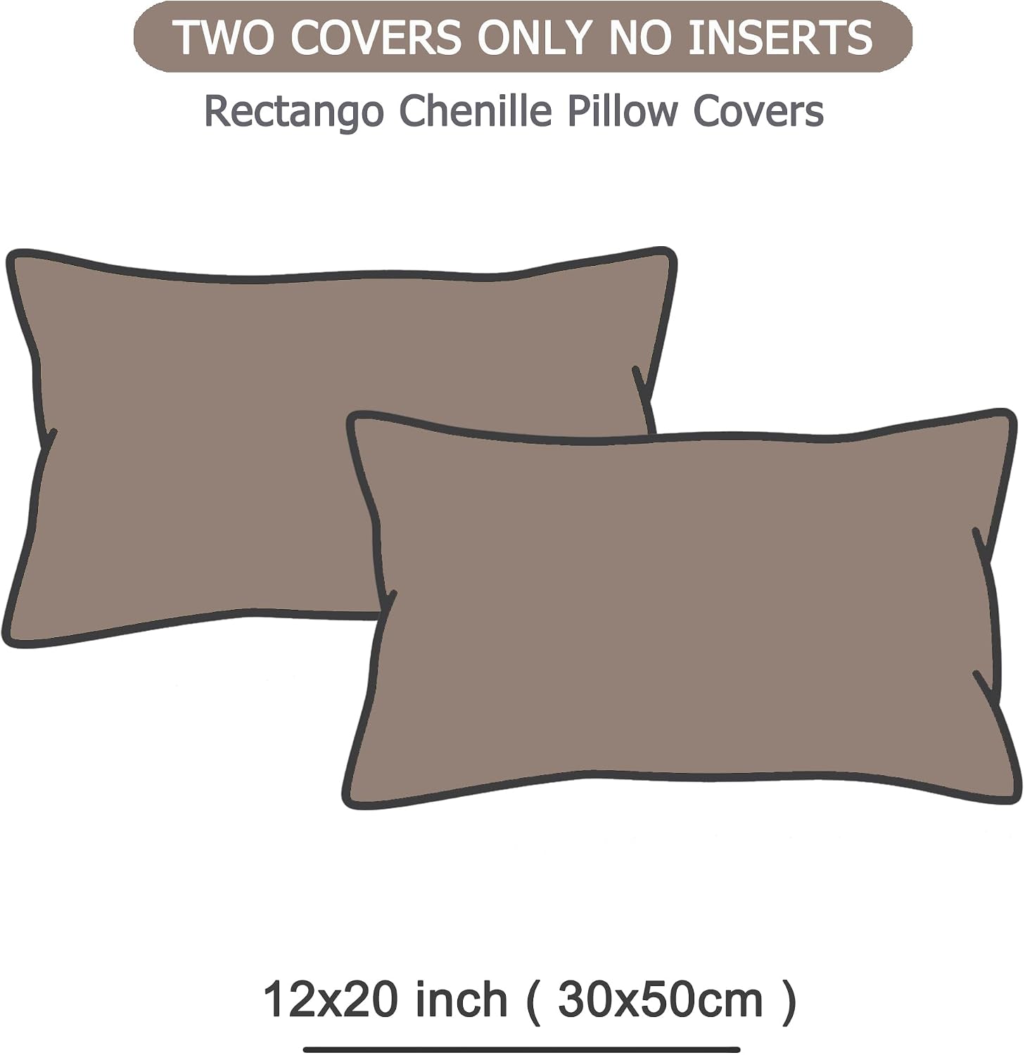 Gawamay Set of 2 Decorative Lumbar Soft Chenille Throw Pillow Covers 12x20 Inch, Boho Farmhouse Cushion Cases, Couch Pillow Covers for Livi…