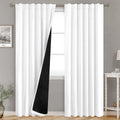 BGment Pure White 100% Blackout Curtains for Bedroom, Black Out Living Room 84 inch Panels with Thermal Liner, Rod Pocket and Back Tab…