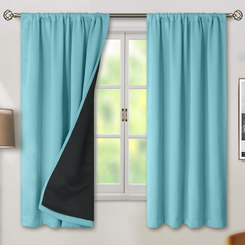 BGment 100% Blackout Curtains for Bedroom 63 Inch Length, Full Room Darkening Curtains for Living Room Rod Pocket with Thermal Insulated…