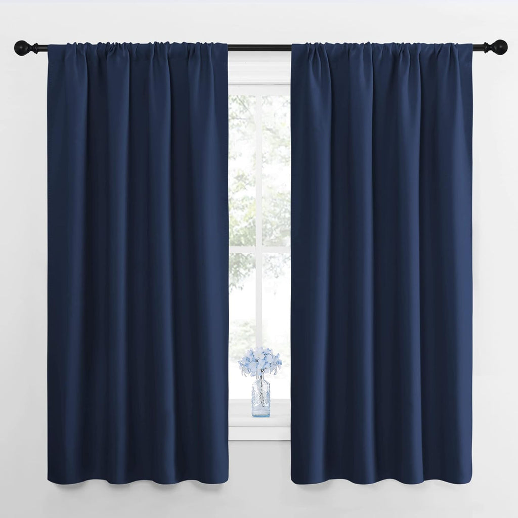 NICETOWN Bedroom Curtains Blackout Draperies - All Season Thermal Insulated Solid Rod Pocket Top Blackout Curtains/Drapes for Kid's Room…