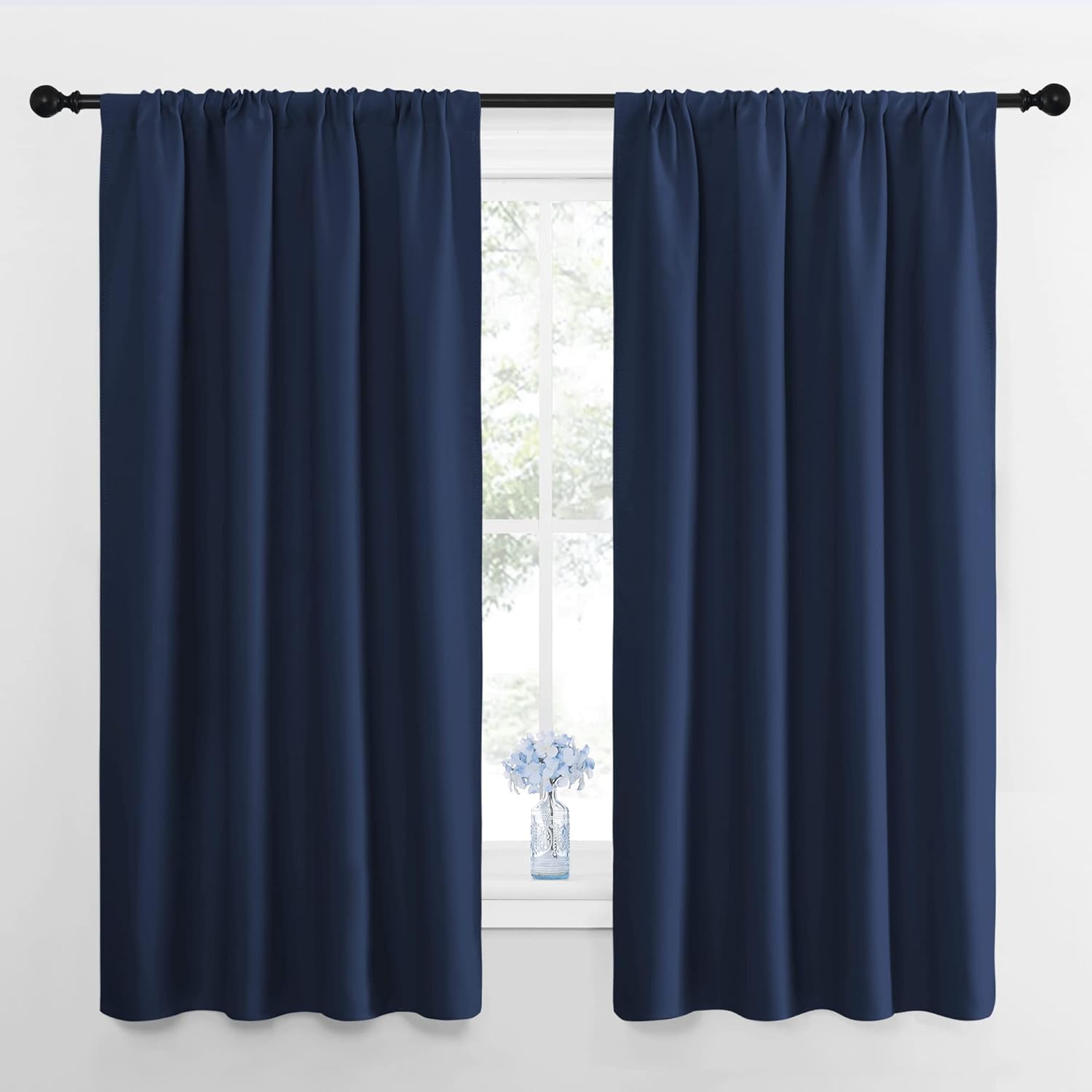 NICETOWN Bedroom Curtains Blackout Draperies - All Season Thermal Insulated Solid Rod Pocket Top Blackout Curtains/Drapes for Kid's Room…