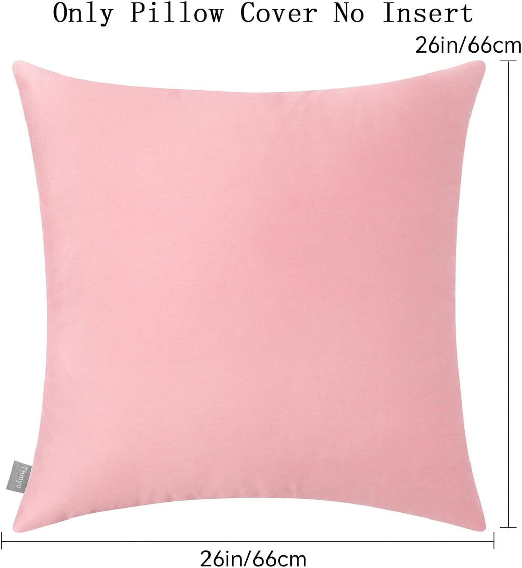 Thmyo 4-Pack 100% Cotton Comfortable Solid Decorative Throw Pillow Case, Thmyo Square Cushion Cover Pillowcase Sublimation Blank Pillow Cove…