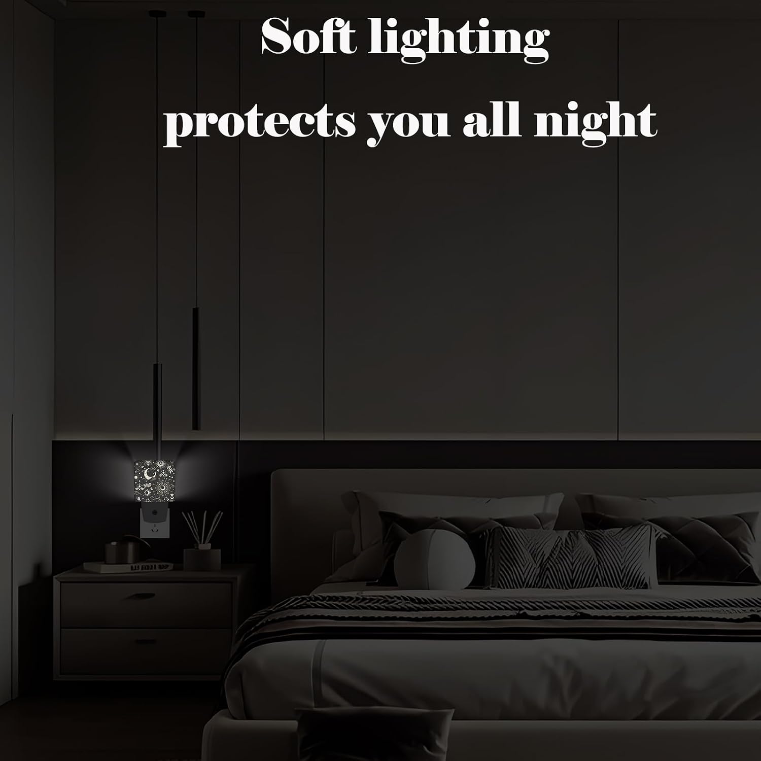 Moon and Sun Night Light, Plug-in Night Lights with Dusk-to-Dawn Sensor for Stairway, Hallway, Bedroom Sleep Friendly Ideal for…