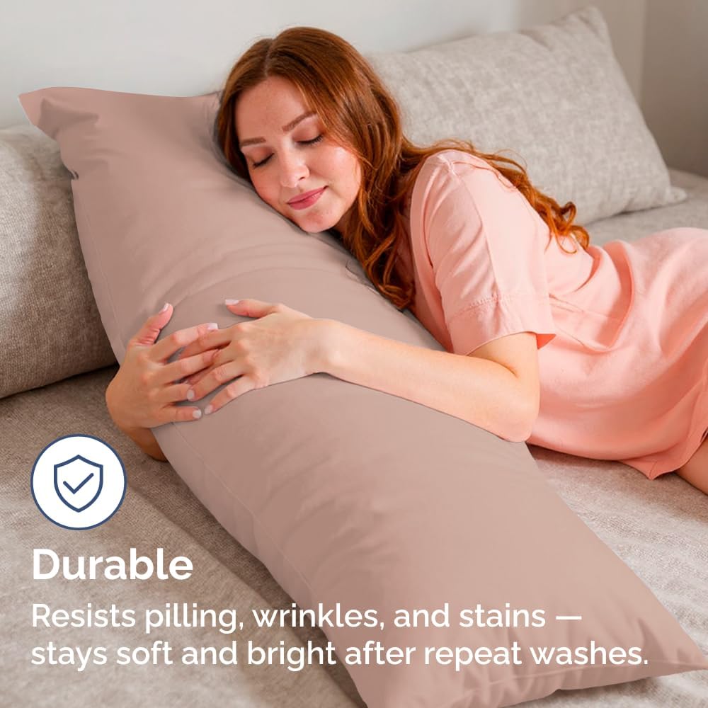 Body Pillowcases Set of 2-20x54 Long Body Pillow Case - Soft Body Pillow Cover for Sleeping & Side Sleepers - Comfy, Wrinkle & Fade Free…
