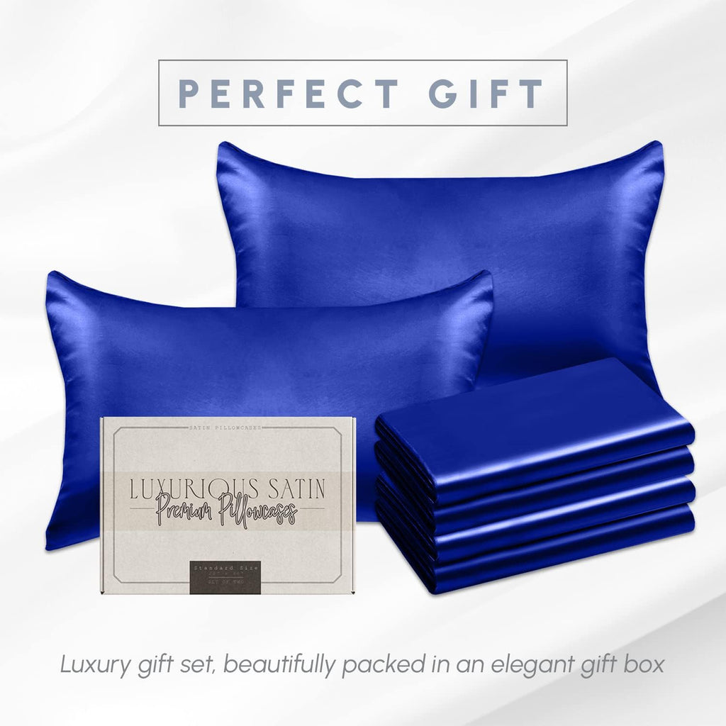 Elegantcomfort Elegant Comfort 6-Pack Cooling Viscose Satin Pillowcase Set with Hidden Zipper Closure, Silky Smooth for Hair and fabric…