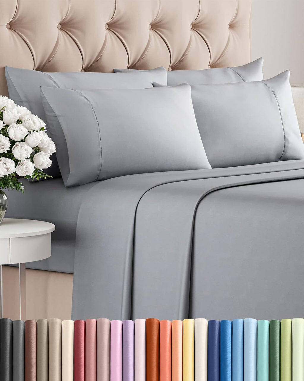 Full 6 Piece Sheet Set - Comfy, Breathable & Cooling - Hotel Luxury Bedding for Women, Men, Kids, Teens & Children - 1 Flat & 1 Fitted…