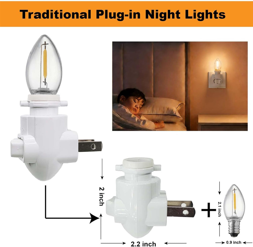 Plug-in Night Lights, Standard Plug-in Nightlight Module, On/Off Switch, E12 Socket C7 Led Light Bulbs, Suitable for DIY Handmade Decorative…