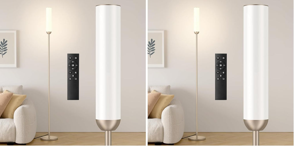 Ambimall LED Floor Lamp with Remote Control, 65" Standing lamp with Stepless Adjustable 3000K-6500K Colors & 30-100% Brightness, Foot…