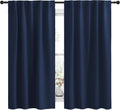 NICETOWN Blackout Draperies Curtains Window Drapes - (Navy Color) 42" W by 63" L, Set of 2, Home Fashion Thermal Blackout Room Darkening…