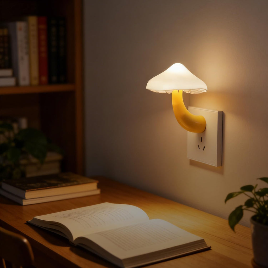 APAKI 4 Pack LED Mushroom Night Light Plug in Lamp, Light Sensor Night Lights Plug into Wall, Warm White Night Light for Adults Kids…