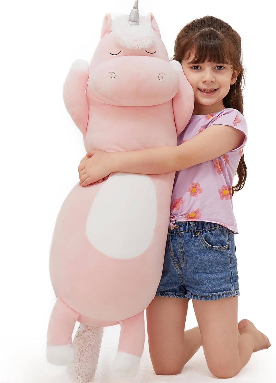 MorisMos Big Unicorn Body Pillow, 36.2'' Plush Unicorn Stuffed Animal, Super Soft Hugging Pillow for Girl Kid, Giant Stuffed Animal Plush…