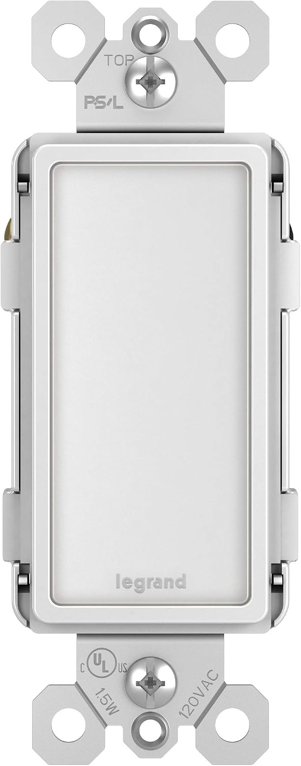 Legrand Radiant Full Adjustable LED Night Light Outlet, Hallway Stair Night Light with Louver, Power Outage Light, NTLFULLWCC6, White