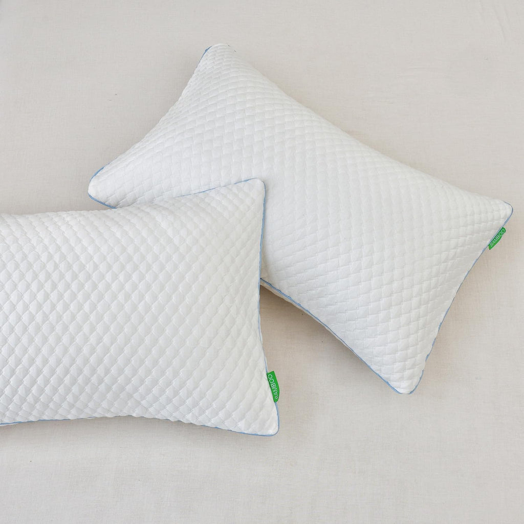 Friendriver Shredded Memory Foam Pillows for Sleeping 2 Pack - Cooling Bed Pillows Standard Size Set of 2 - Firm Pillow for Side and Back S…