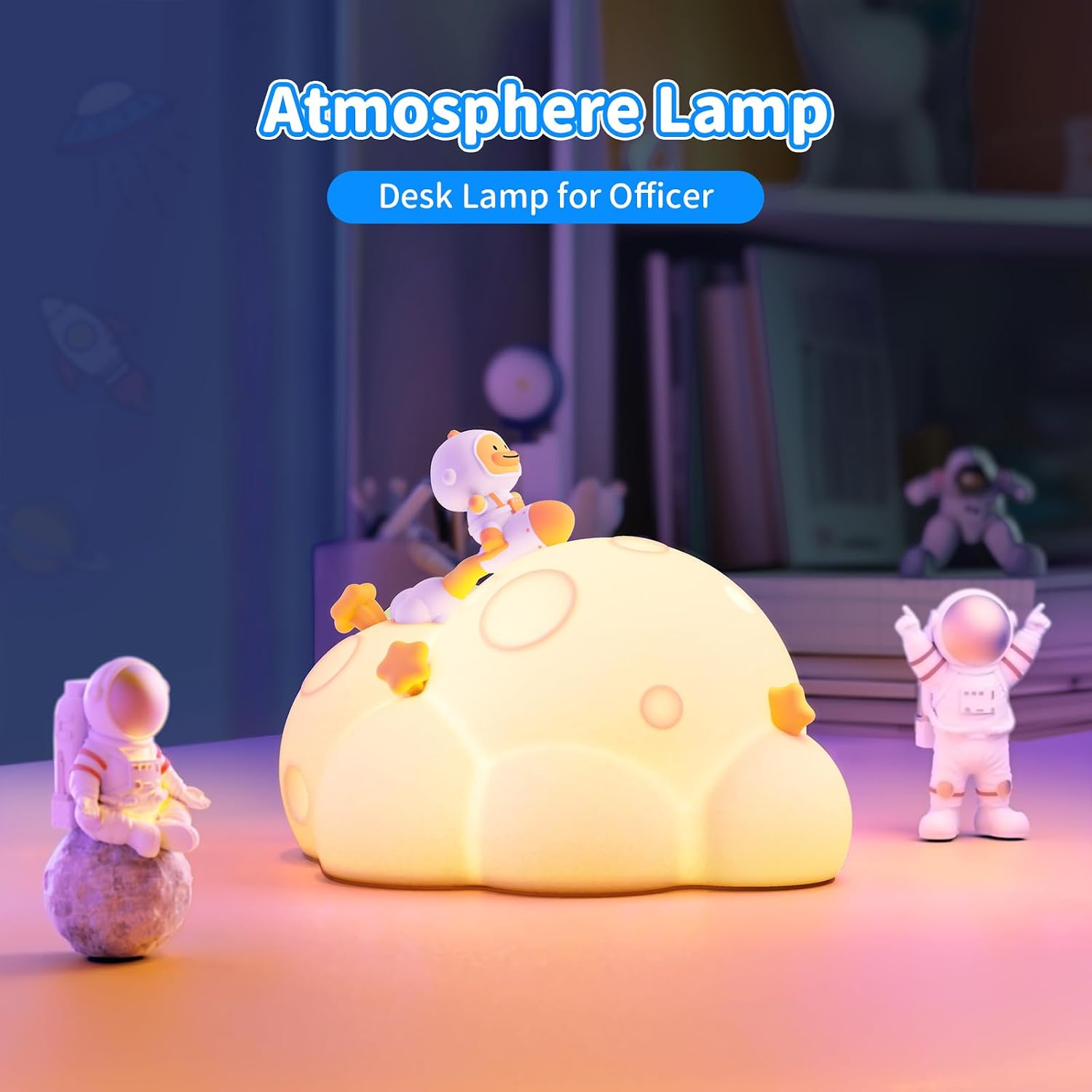 Auto-Off Night Light for Kids - Rechargeable Touch Control Bedside Lamp, Planet Night Lights for Nursery, Gift for Girls Boys