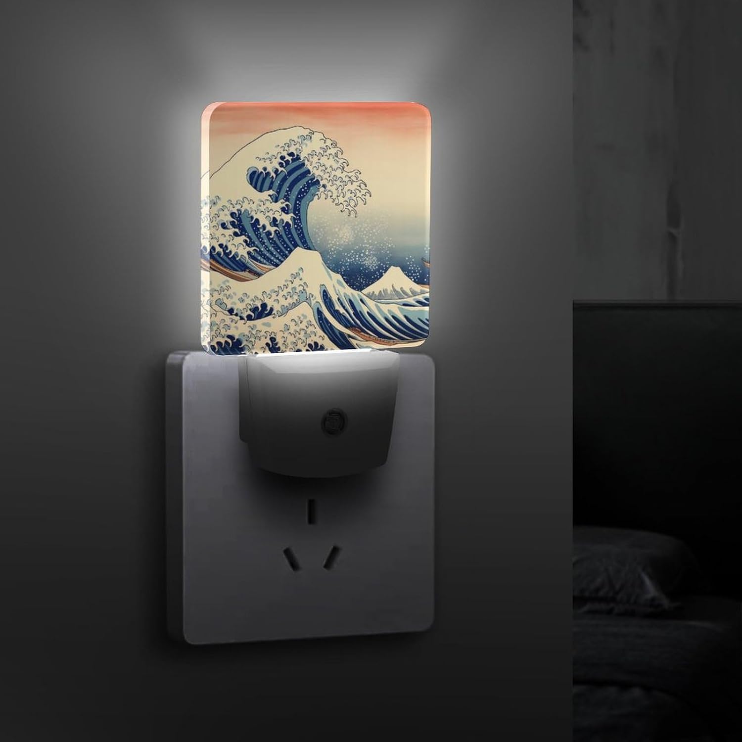 YKJAHSD Ocean Waves Night Light, Plug into Wall Decor Nightlights for Bedroom, Bathroom, Hallway, Kitchen, with Dusk to Dawn Light A…