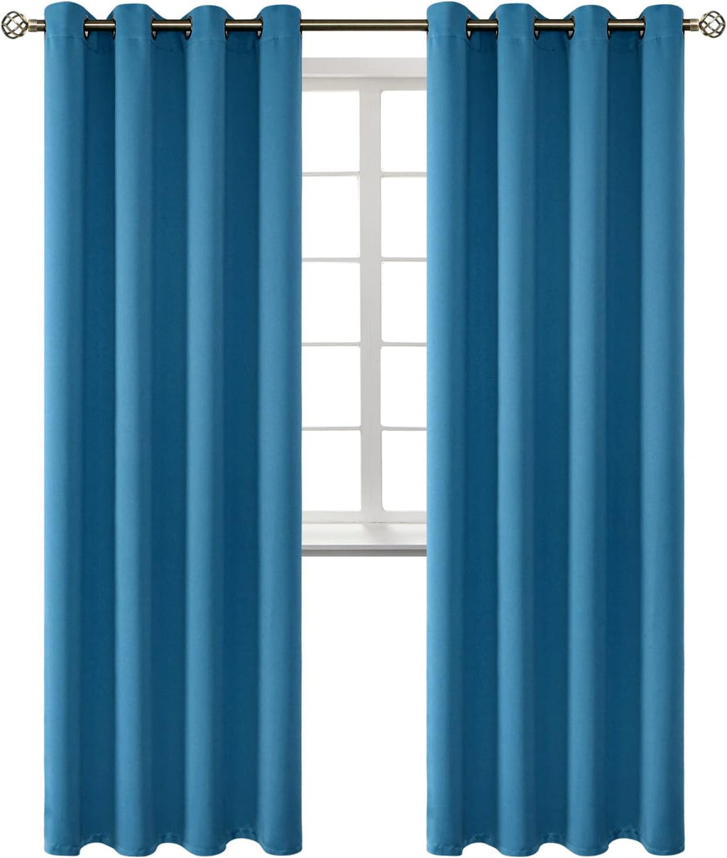 BGment Blackout Curtains - Grommet Thermal Insulated Room Darkening Bedroom and Living Room Curtains, Set of 2 Panels (52 x 84 Inch, Steel…