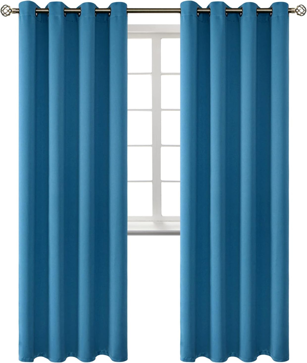 BGment Blackout Curtains - Grommet Thermal Insulated Room Darkening Bedroom and Living Room Curtains, Set of 2 Panels (52 x 84 Inch, Steel…