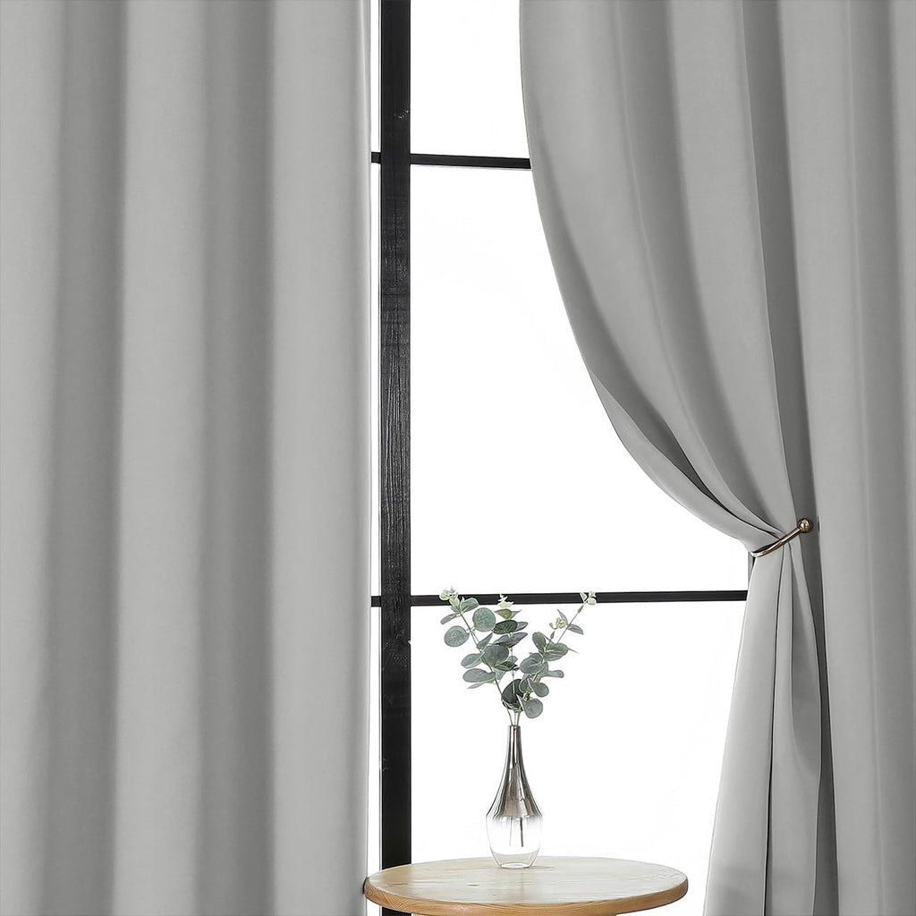 Gwine Silver Grey Blackout Curtains for Bedroom 54 Inches Long, Thermal Insulated Room Darkening Curtains for Living Room Each 40" Wx54…