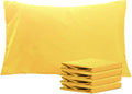 Ntbay Queen Pillowcase Set - 4 Pack Brushed Microfiber 20x30 Pillowcases - Soft, Wrinkle-Free, Fade-Resistant, Stain-Resistant, Yellow Pill…