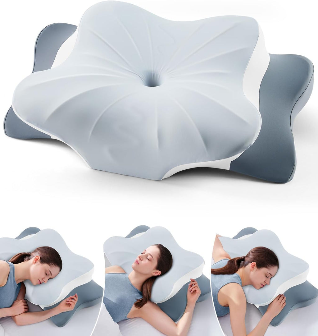 Donama Cervical Pillow for Neck and Shoulder, Cooling Contour Memory Foam Pillow for, Ergonomic Neck Support Pillow for Side Back Stomach…