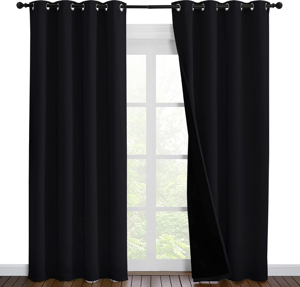Nicetown High-End Thermal Curtains, Full Blackout Curtains 86 inches Long for Dining Room, Soundproof Window Treatment Drapes for Hall Room…