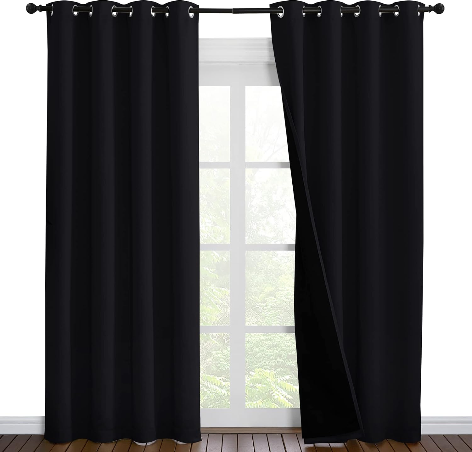 Nicetown High-End Thermal Curtains, Full Blackout Curtains 86 inches Long for Dining Room, Soundproof Window Treatment Drapes for Hall Room…