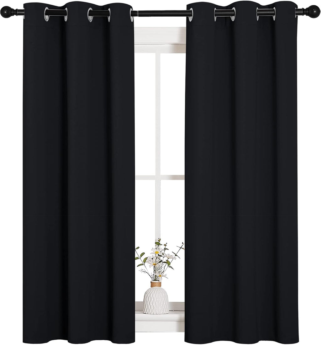 NICETOWN Blackout Draperies Window Curtain Panels, Autumn/Winter Thermal Insulated Solid Grommet Blackout Curtains/Drapes for Cafe (Set…