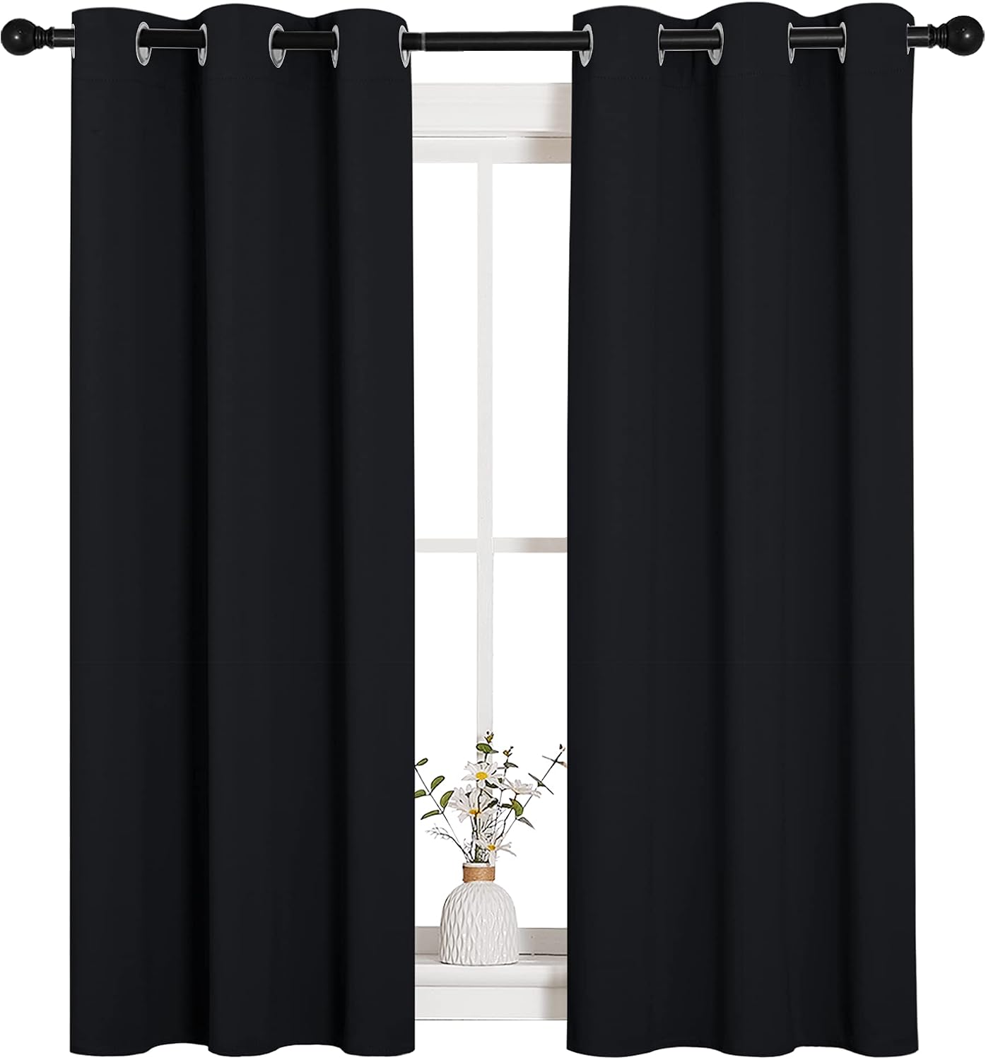 NICETOWN Blackout Draperies Window Curtain Panels, Autumn/Winter Thermal Insulated Solid Grommet Blackout Curtains/Drapes for Cafe (Set…