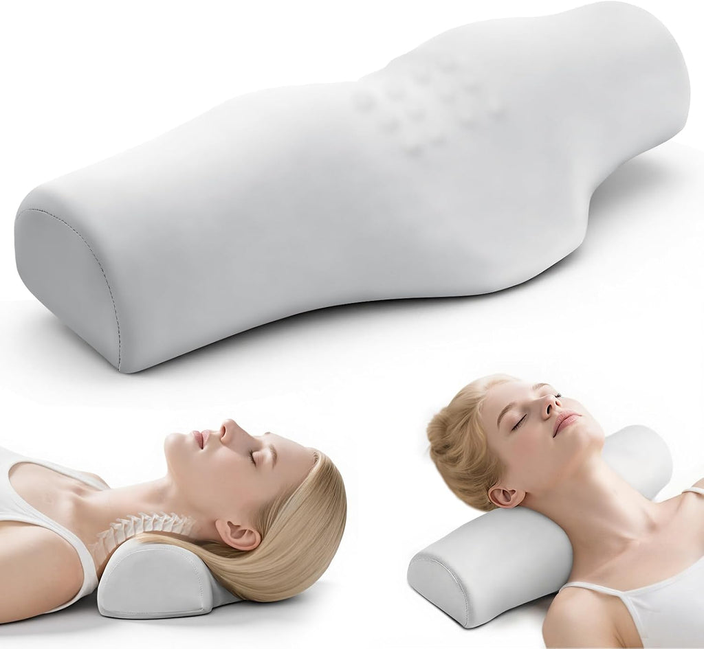 BBHNO Cervical Neck Pillows, Orthopedic Roll Pillow for Neck, Sleeping Decompression Devices Support and Shoulder Relaxer, High-Densit…