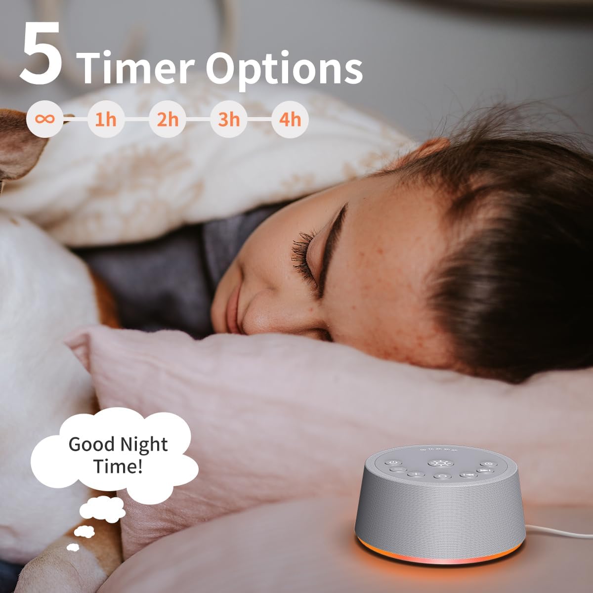 SoundLegend Sleep White Noise Sound Machines 32-Level Volume 30 Sounds 12 Colors Light 5 Timers Adjustable Light Brightness Compact for…
