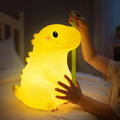 Mewaii Big Dinosaur Night Light for Kids, 7.8 in & 18 Funny Sounds Squishy Silicone Dinosaur Lamp with 3-Level Brightness, Rechargeable…