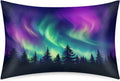 Satin Pillowcase for Hair and Skin, Queen Size Northern Light Aurora Decorative Pillow Sham with Envelope Closure Pillow Cover for…