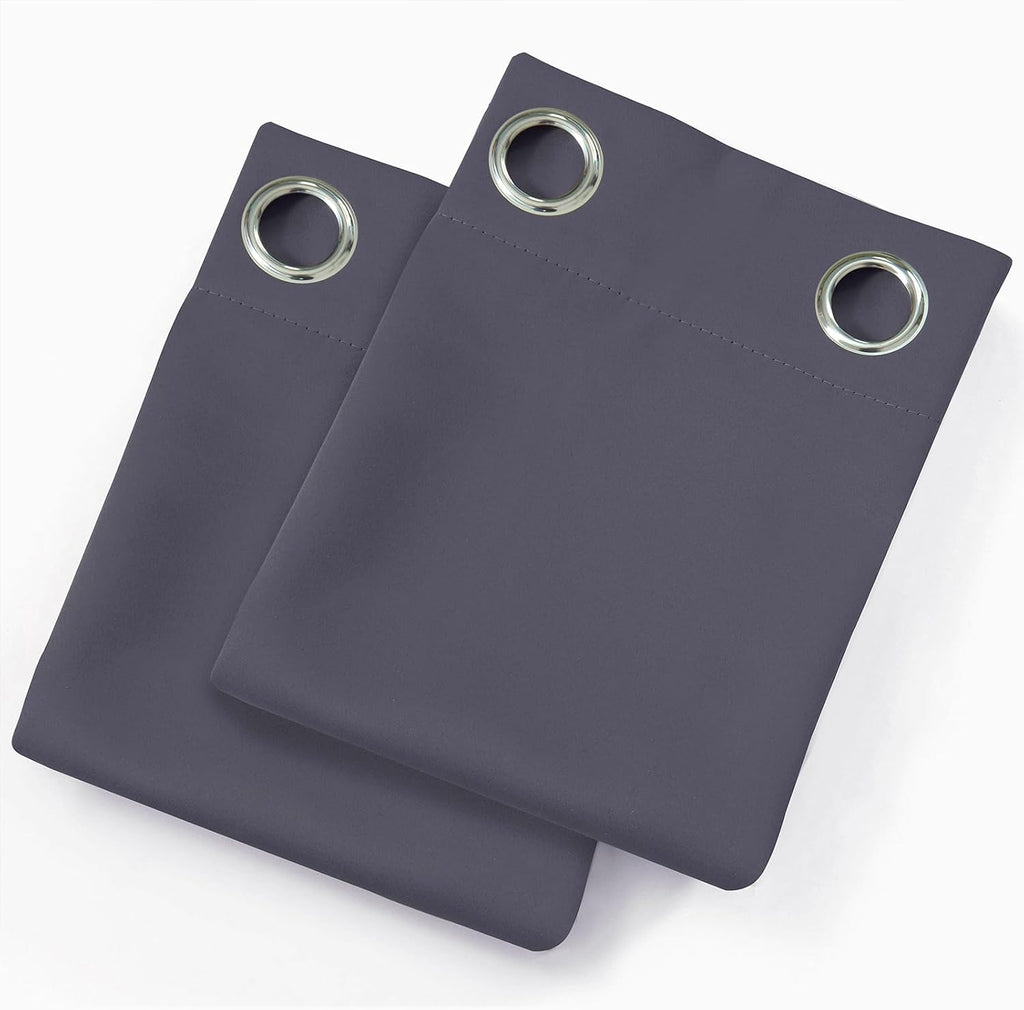 Lemomo Blackout Curtains 40 x 63 inch/Grey Curtains Set of 2 Panels/Thermal Insulated Room Darkening Bedroom Curtains 63 inch Grey