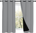 Nicetown Silver Grey 100% Blackout Curtains 54 inches Long, Thermal Insulated Full Blackout 2-Layer Lined Drapes, Noise Cancellation Window…
