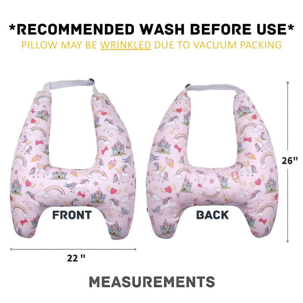 Eaonitu Travel Pillow Car Cushion for Kids 6 Years Old+ Shoulder Neck Back Support & Seat Belt Comfort, Road Trip Cozy Sleeping Gift for Yo…