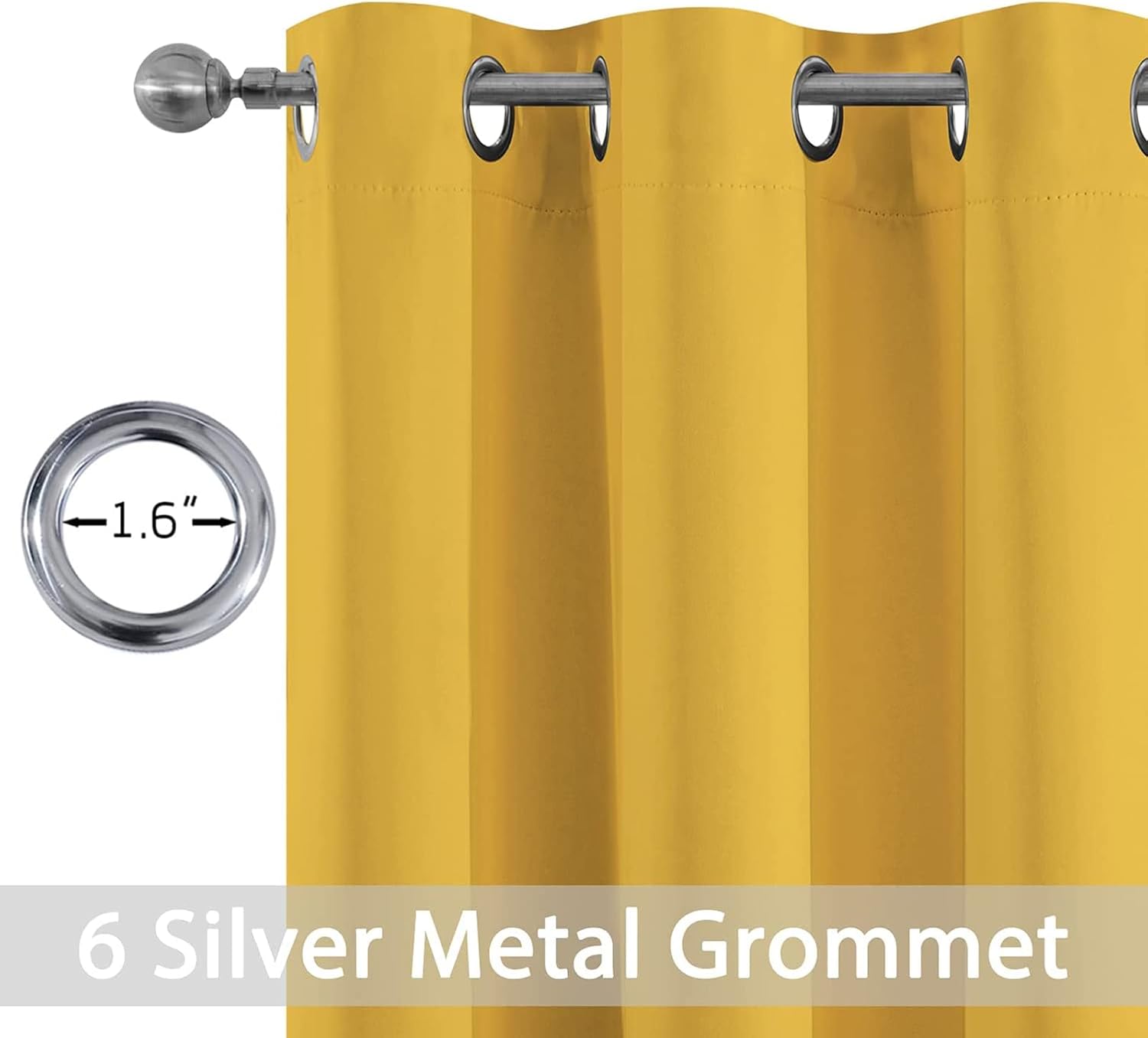 Yakamok Blackout Curtains Room Darkening Thermal Insulated Window Panels, Solid Grommet Top Drapes for Bedroom/Living Room(42Wx84L…