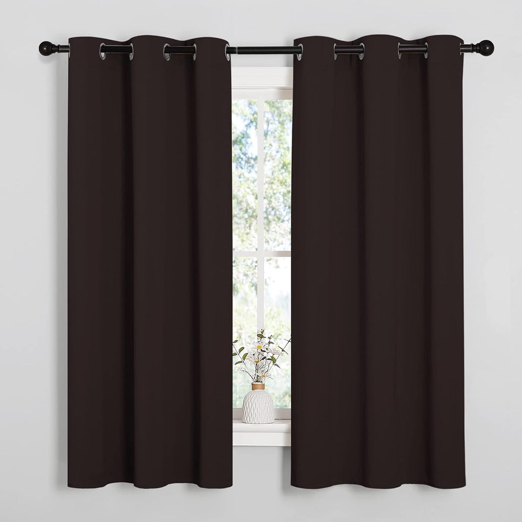 NICETOWN Triple Weave Microfiber Energy Saving Thermal Insulated Solid Grommet Blackout Curtains for Bedroom (2 Panels, 42 inches by 63…
