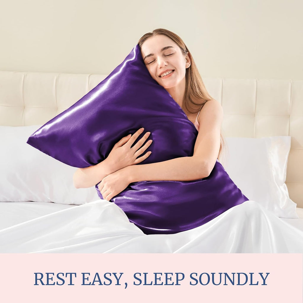 Bedelite Satin Pillowcase for Hair and Skin, Super Soft and Cooling Similar to Silk Pillow Cases 2 Pack with Envelope Closure, Gift for Wom…
