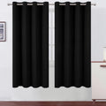 Lemomo Blackout Curtains 66 x 72 Inch Long Black Curtains Set of 2 Panels Room Darkening Curtains for Bedroom and Living Room 72 Inch Black