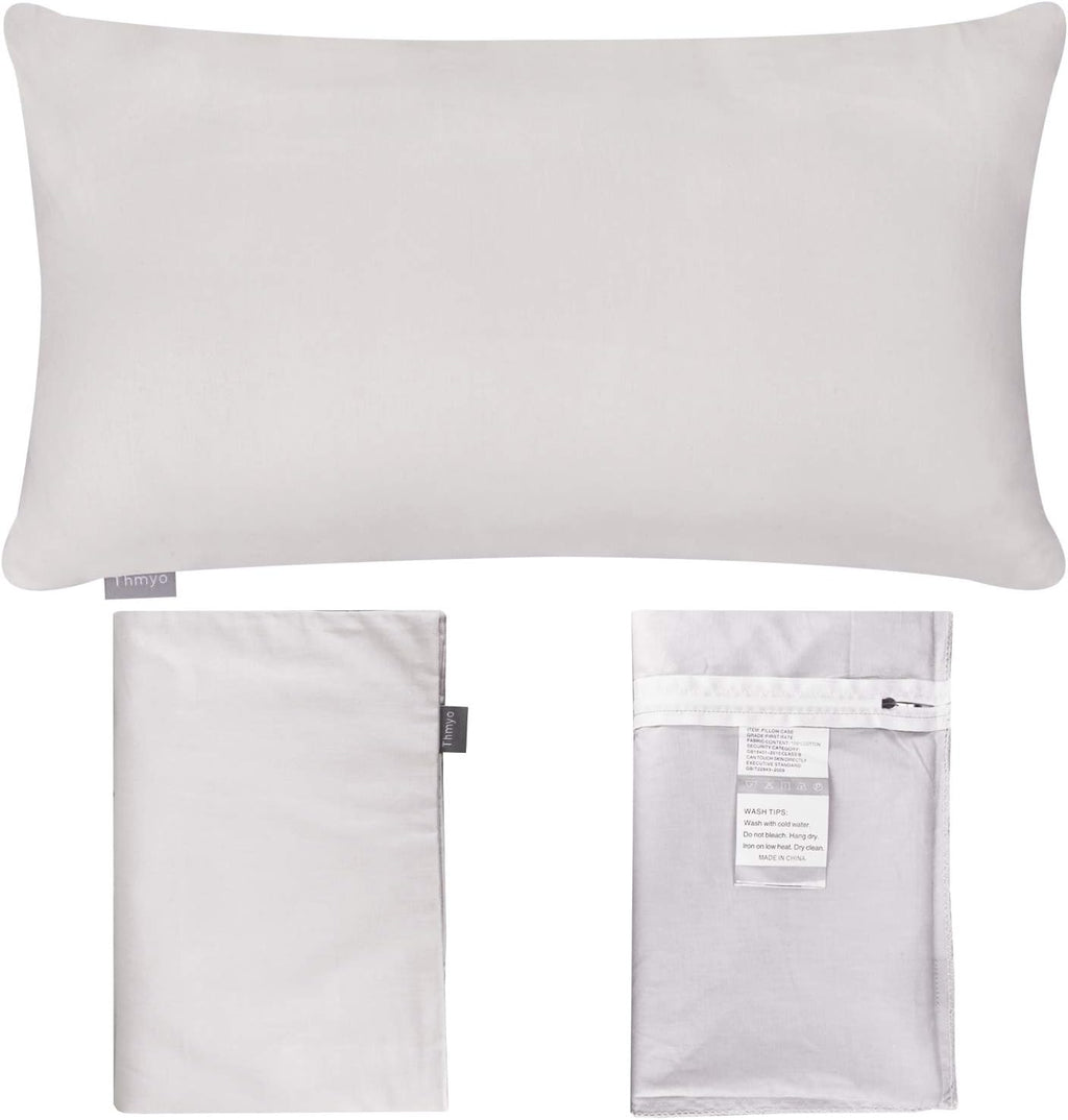 Thmyo 4-Pack 100% Cotton Lumbar Comfortable Solid Decorative Throw Pillow Case Rectangle Cushion Cover Sublimation Blank Pillow Covers DIY…