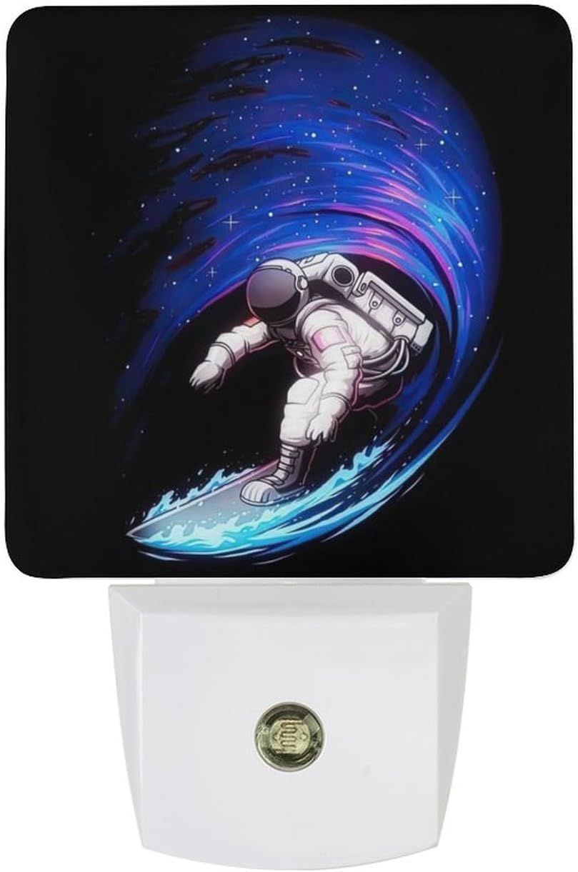 YKJAHSD Space Astronaut Night Light, Plug into Wall Decor Nightlights for Bedroom, Bathroom, Hallway, Kitchen, with Dusk to Dawn Lig…