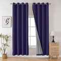 Joydeco Navy Blue 90 Inch Curtains Black Out Curtains for Bedroom Windows, Blackout Drapes 90 Inches Long 2 Panels Set for Living Room…